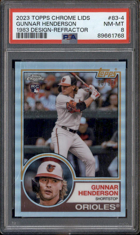 2023 Topps Chrome Lids 1983 Design Refractor #83-4 Gunnar Henderson RC PSA 8
