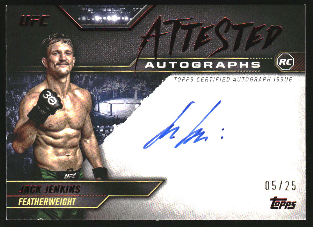 2024 Topps Knockout UFC Attested Autographs Red #ATT-JJE Jack Jenkins Auto /25