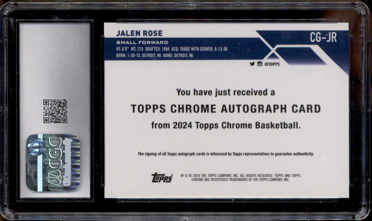 2023 Topps Chrome Auto Orange Geometric Refractor #CG-JR Jalen Rose /25 CGC 10 - Image 2