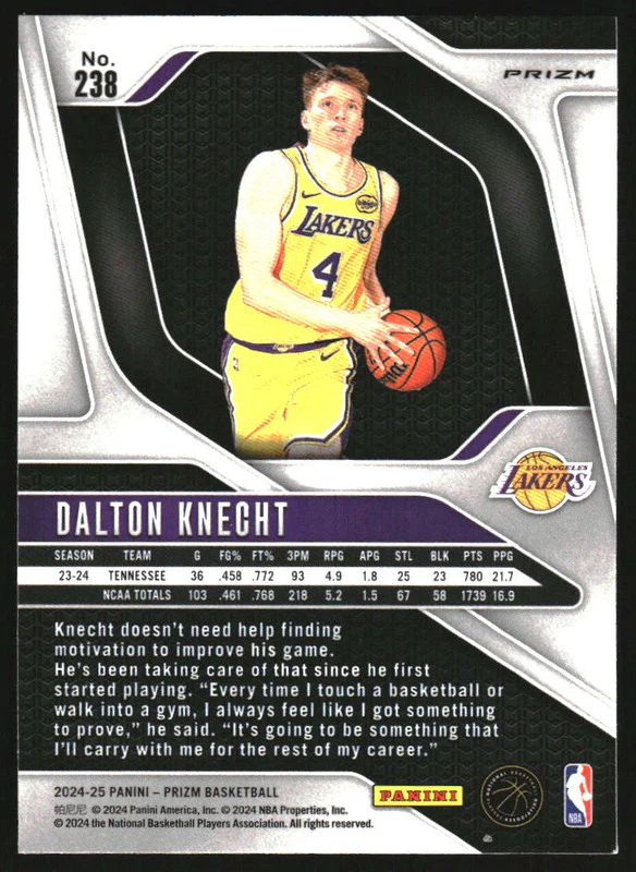 2024-25 Panini Prizm Hyper Prizm #238 Dalton Knecht RC - Image 2
