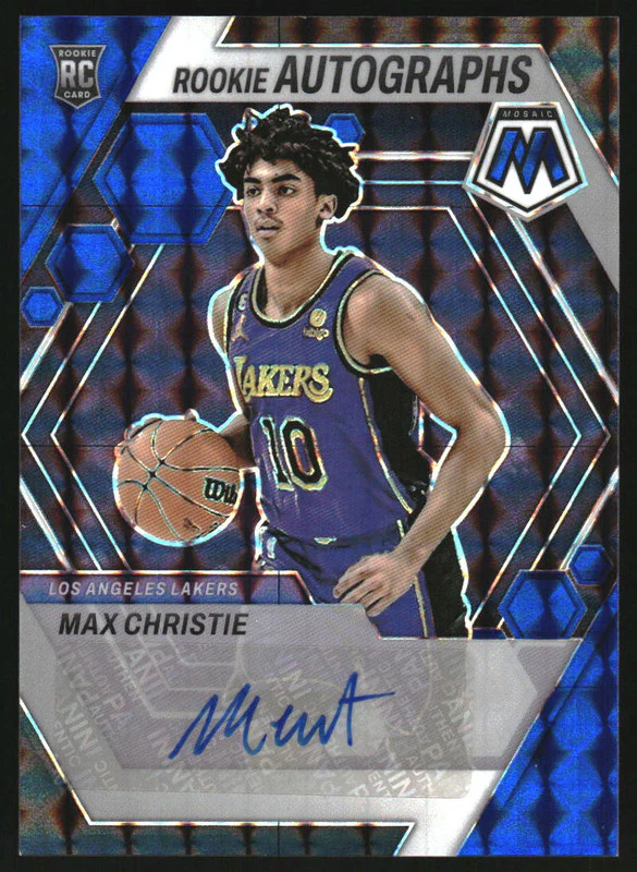 2022-23 Panini Mosaic Rookie Autographs Mosaic Blue Max Christie RC Auto /49