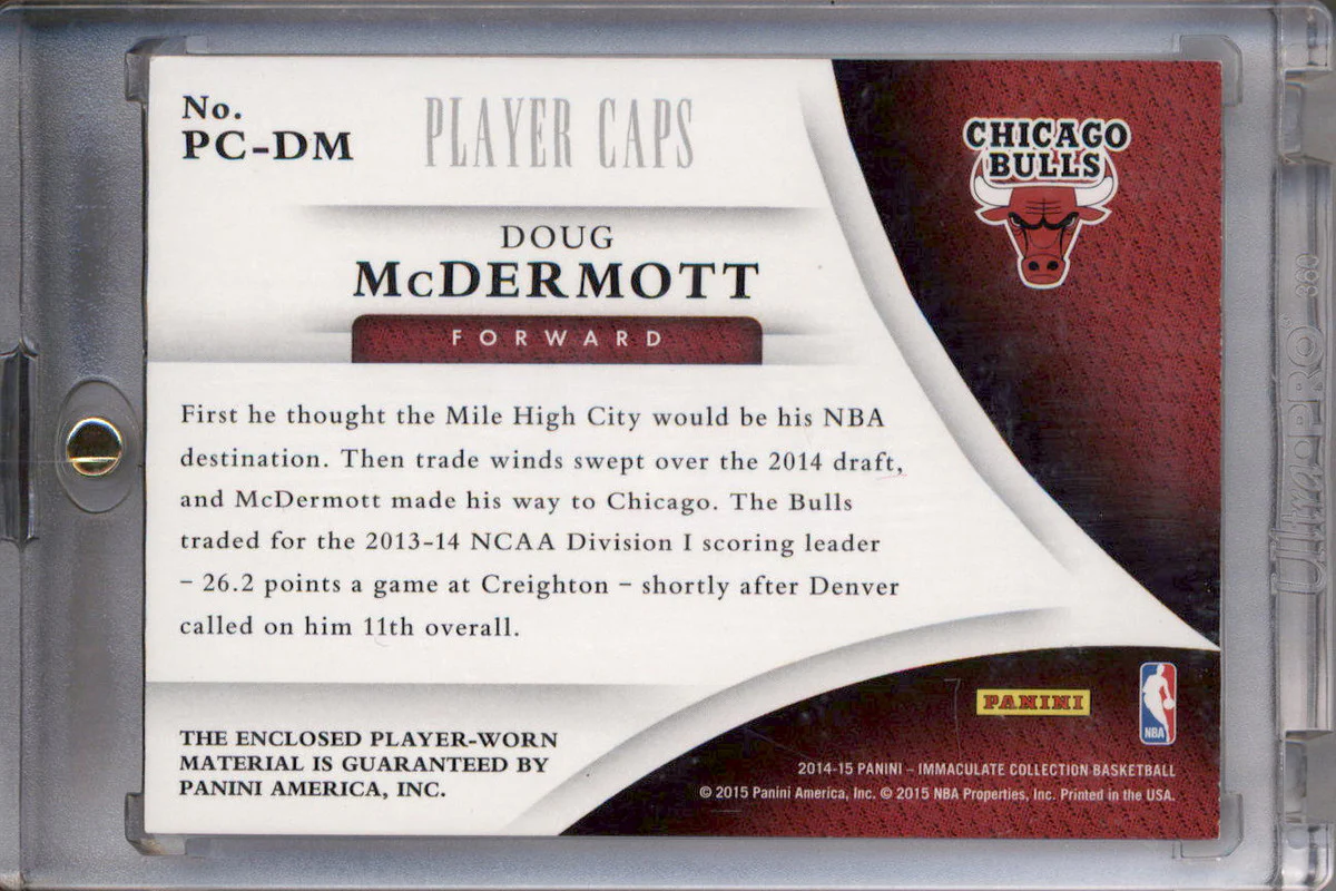2014 Panini Immaculate Collection Player Caps Prime #PC-DM Doug McDermott RC /10 - Image 2