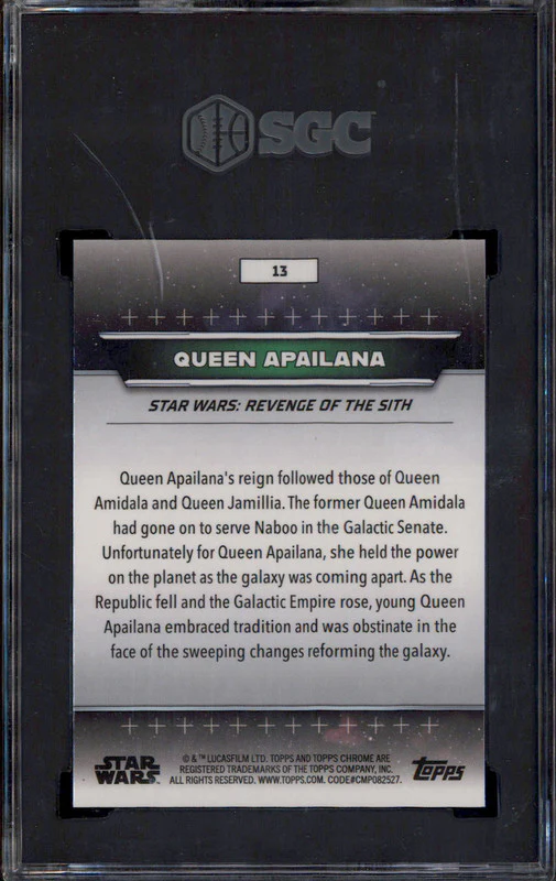 2024 Topps Star Wars Hyperspace Gold Galactic Dust Queen Apailana /50 SGC 9.5 - Image 2