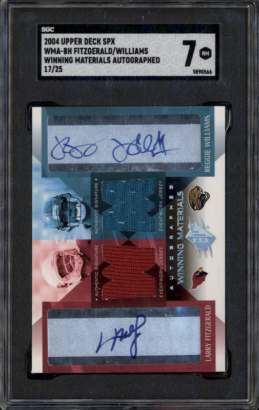 2004 Upper Deck SPX Winning Dual Auto Larry Fitzgerald Reggie Williams /25 SGC 7