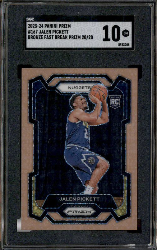 2023 Panini Prizm Bronze Fast Break #167 Jalen Pickett RC Rookie /20 SGC 10
