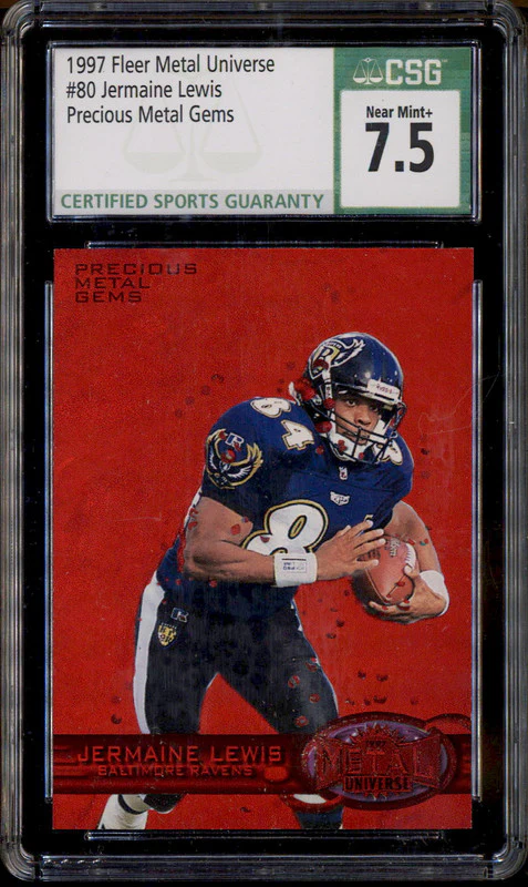 1997 Fleer Metal Universe Precious Metal Gems #80 Jermaine Lewis /150 CSG 7.5