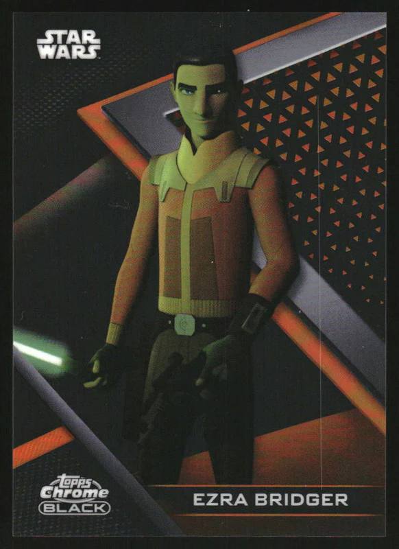 2022 Topps Chrome Black Star Wars Orange Refractors #63 Ezra Bridger /25