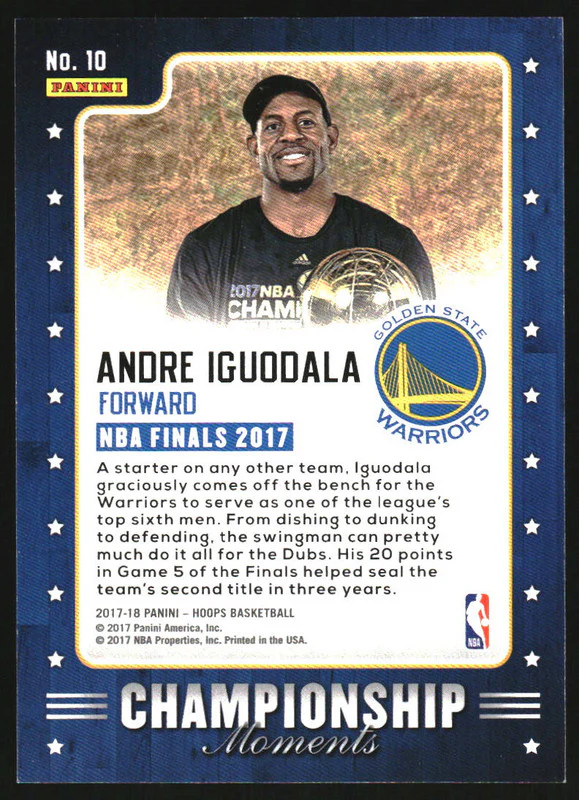 2017-18 Panini Hoops Championship Moments #10 Andre Iguodala /99 - Image 2