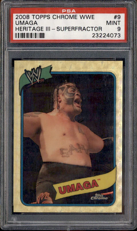 2008 Topps Chrome Wwe Heritage III Superfractor #9 Umaga /25 PSA 9