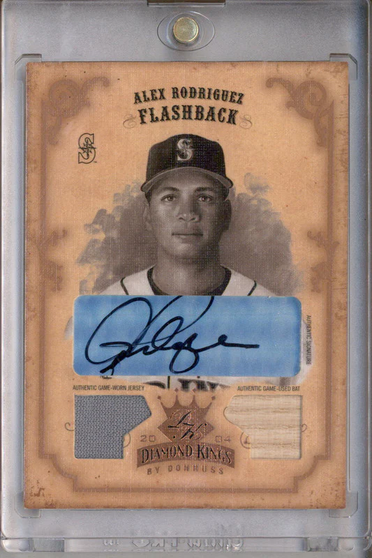 2004 Diamond Kings DK Combos Bronze Sepia #154 Alex Rodriguez Bat Jersey 1/1