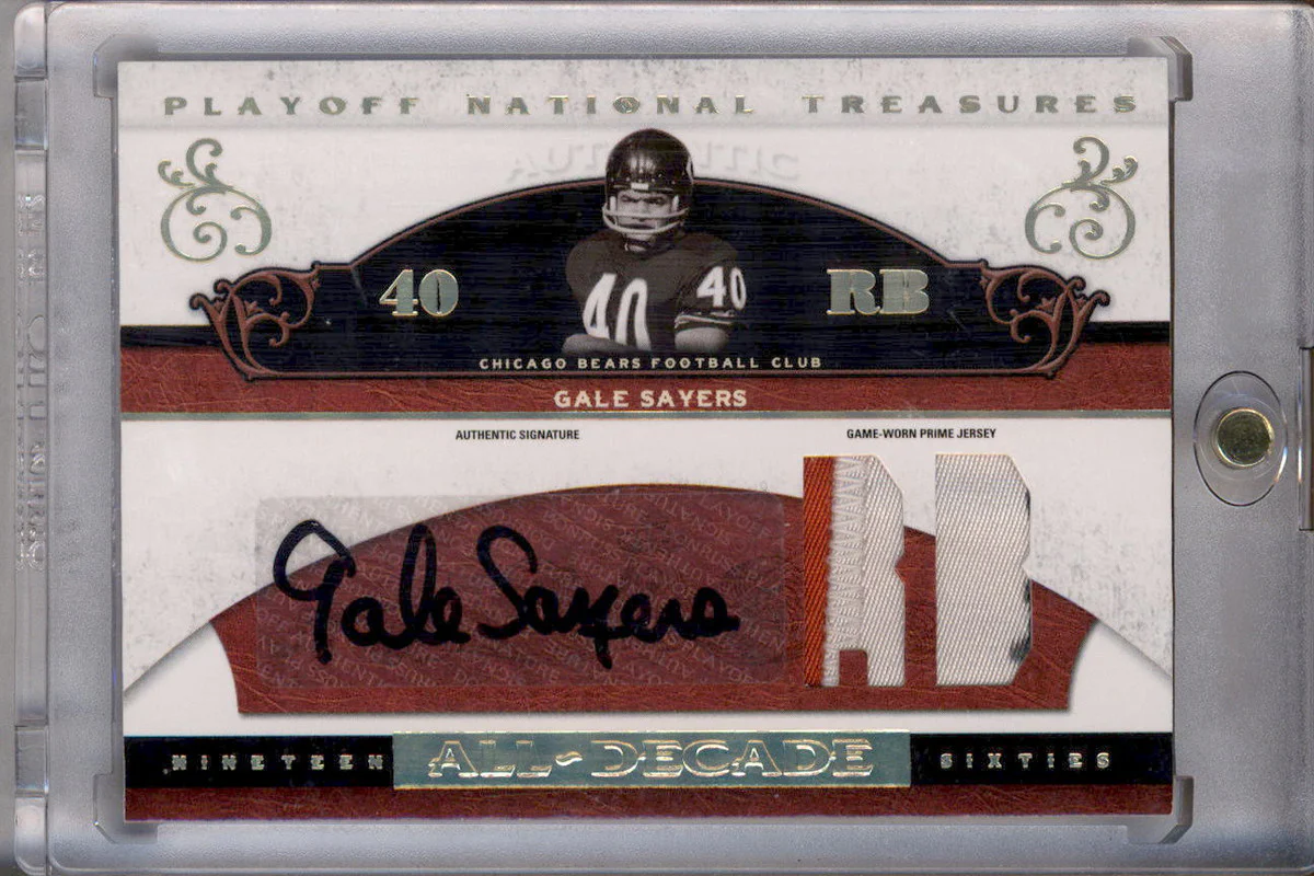 2007 National Treasures All Decade Material Positions Gale Sayers Auto /5