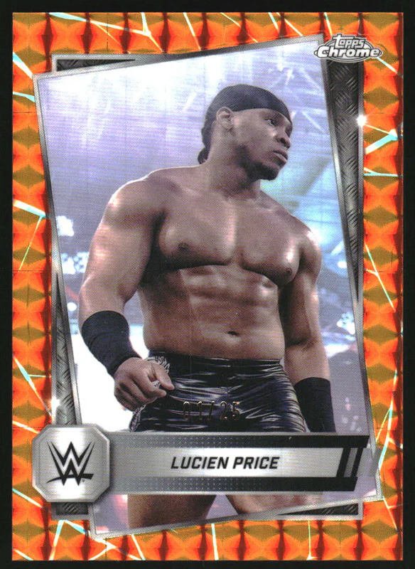 2025 Topps Chrome WWE Orange Geometric Refractors #161 Lucien Price /25