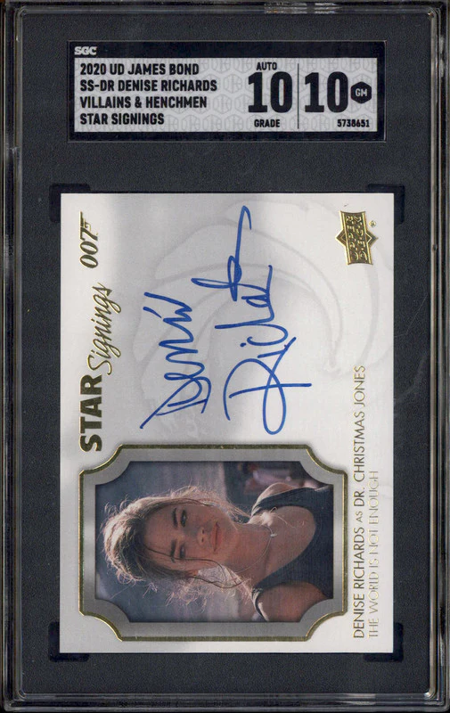 2021 UD James Bond Villains & Henchmen Star Signings Denise Richards Auto SGC 10