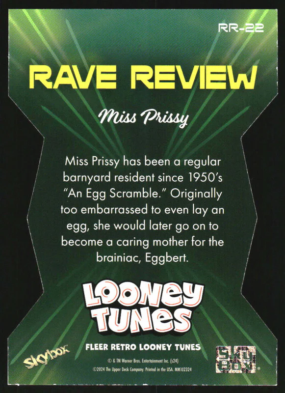 2024 Fleer Retro Looney Tunes Rave Review #RR-22 Miss Prissy - Image 2