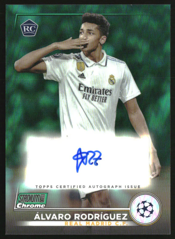 2023 Stadium Club Chrome Green Rookie Autograph Alvaro Rodriguez RC Auto /99