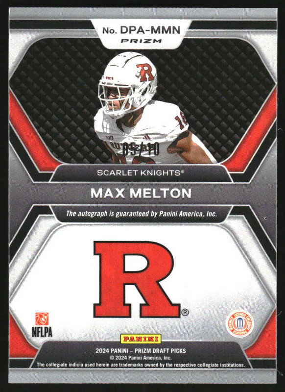2024 Panini Prizm Collegiate Draft Autograph Gold #DPAMMN Max Melton RC Auto /10 - Image 2