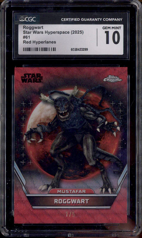 2025 Topps Star Wars Hyperspace Red Hyperlanes #61 Roggwart /5 CGC 10