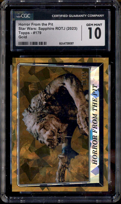 2023 Star Wars Sapphire ROTJ Gold #179 Horror From the Pit /15 CGC 10