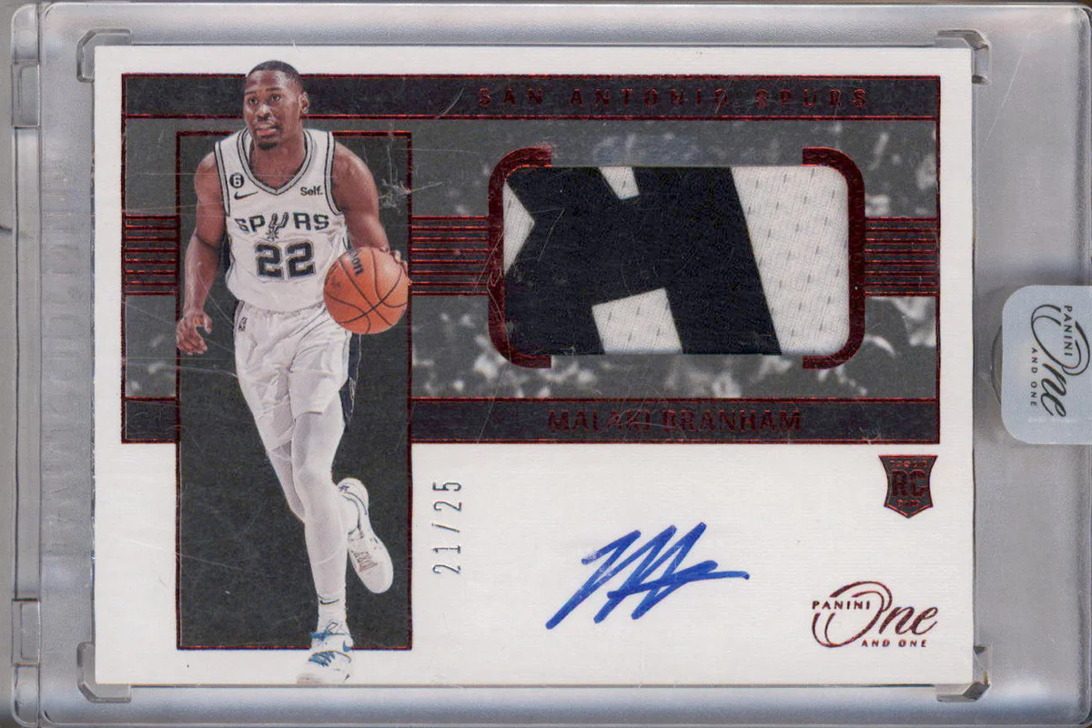 2022-23 Panini One & One Rookie Jersey Red #RJA-MBR Malaki Branham RC Auto /25
