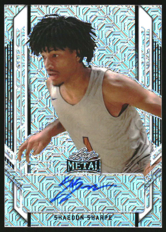 2021-22 Leaf Metal Silver Mojo #BASS1 Shaedon Sharpe Autograph Auto