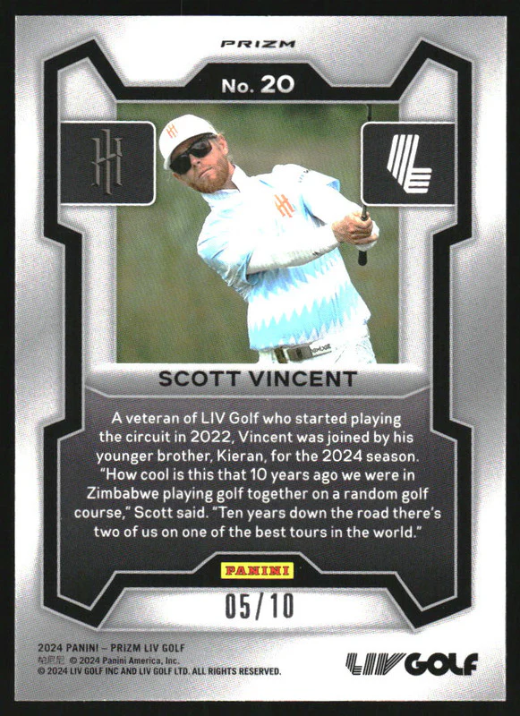 2024 Panini Prizm LIV Gold Prizm #20 Scott Vincent RC /10 - Image 2