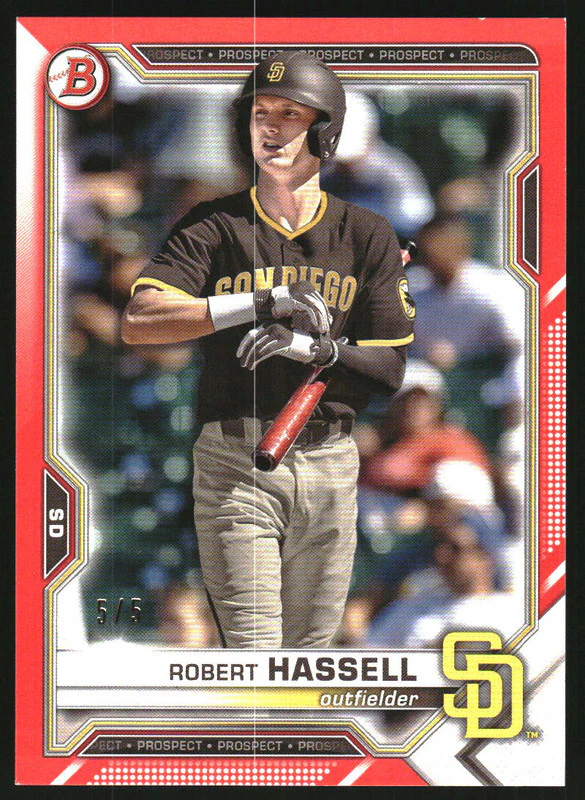 2021 Bowman Draft Red #BD-67 Robert Hassell /5