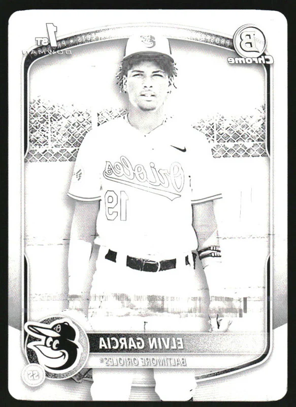 2025 Bowman Chrome Black Printing Plate #BCP-124 Elvin Garcia RC 1/1