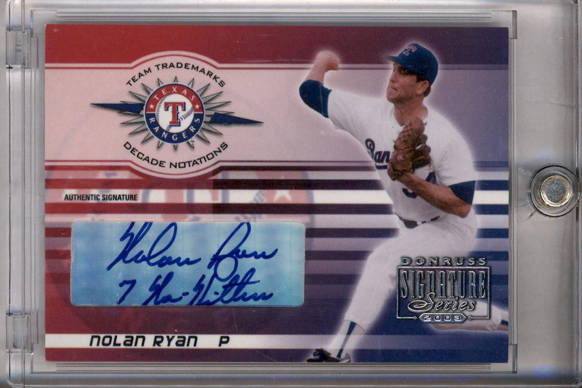 2003 Donruss Signature Team Trademarks Decade #TT-22 Nolan Ryan Auto /10