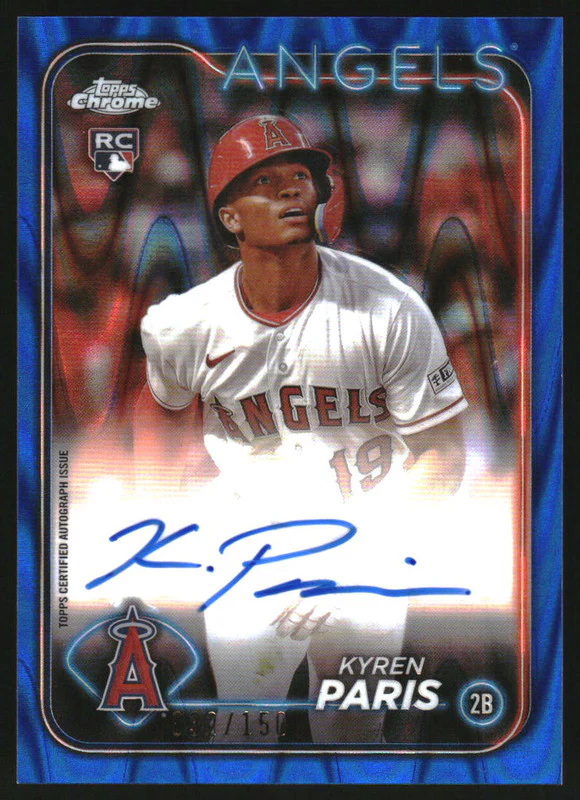 2024 Topps Chrome Rookie Blue Ray Wave Refractor #RA-KP Kyren Paris RC Auto /150