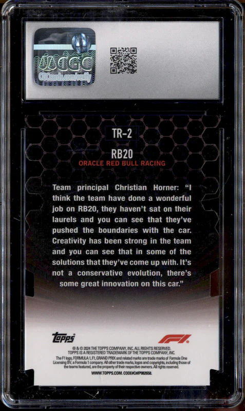 2024 Topps Paddock Pass F1 Triumvirates #TR-2 RB20 CGC 10 - Image 2