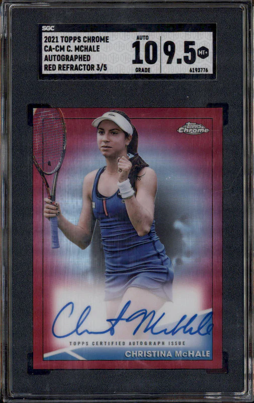 2021 Topps Chrome Autograph Red Refractor #CACM Christina McHale Auto /5 SGC 9.5