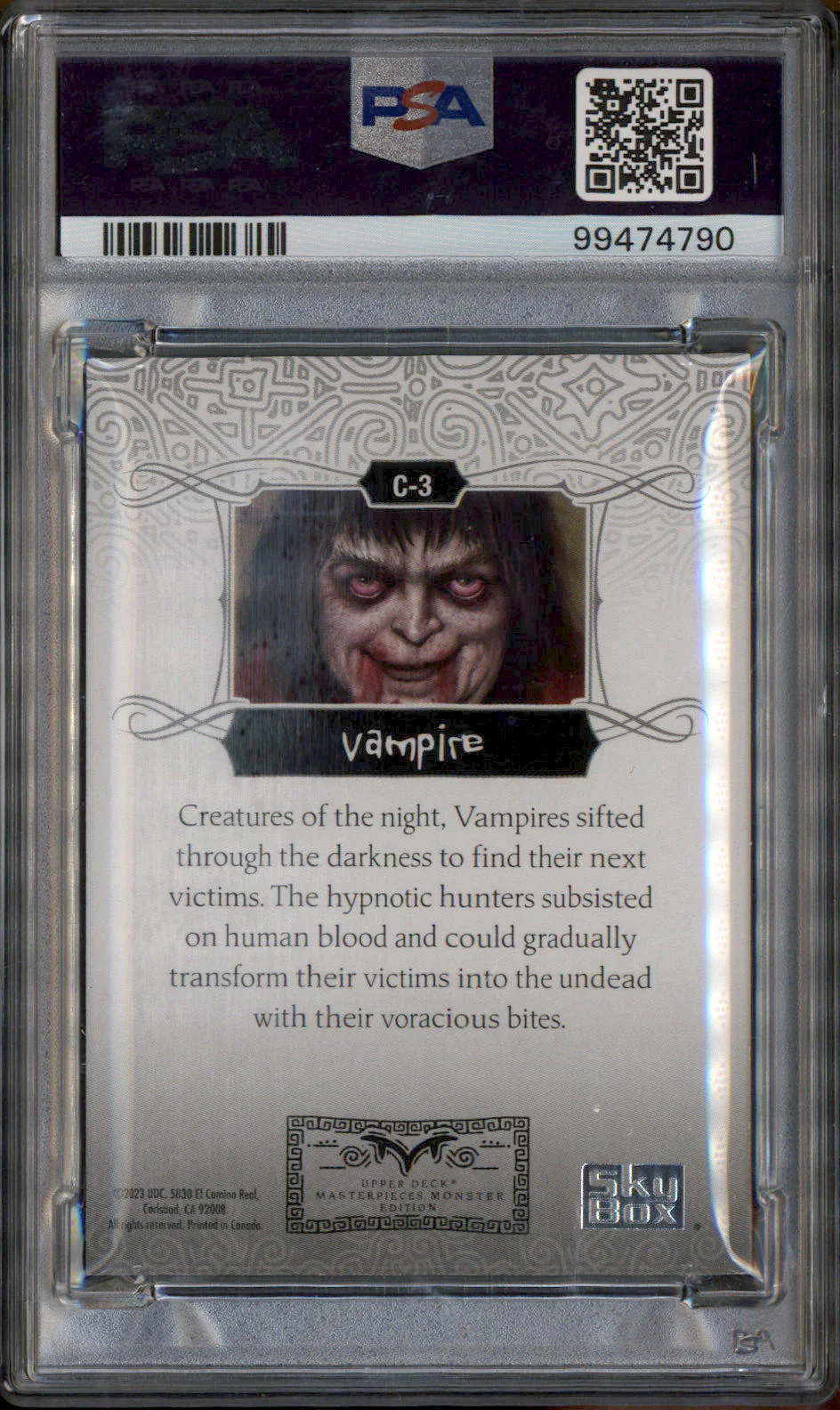 2024 Masterpieces Monster Canvas #C3 Vampire PSA 8 - Image 2