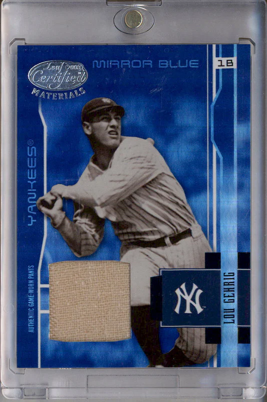 2003 Leaf Certified Materials Mirror Blue Materials #202 Lou Gehrig /10