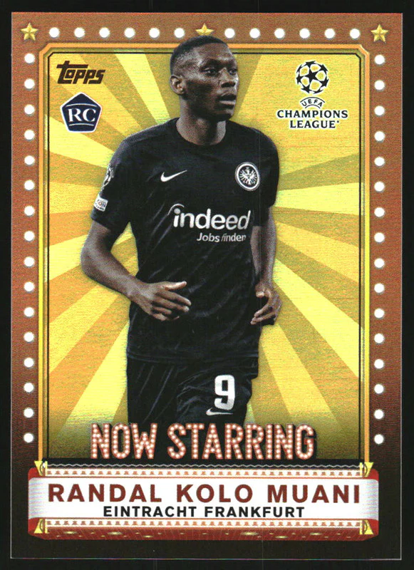 2022 Topps UEFA Club Competitions Now Starring Orange Randal Kolo Muani RC /25