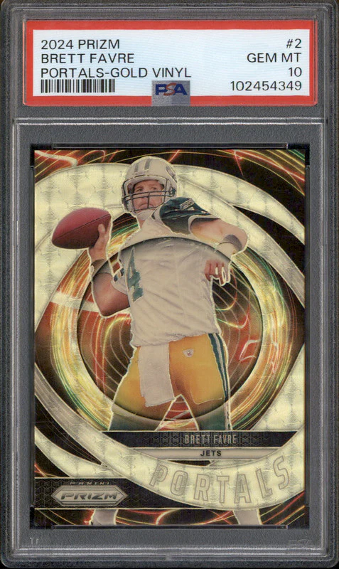 2024 Panini Prizm Portals Gold Vinyl #2 Brett Favre /5 PSA 10
