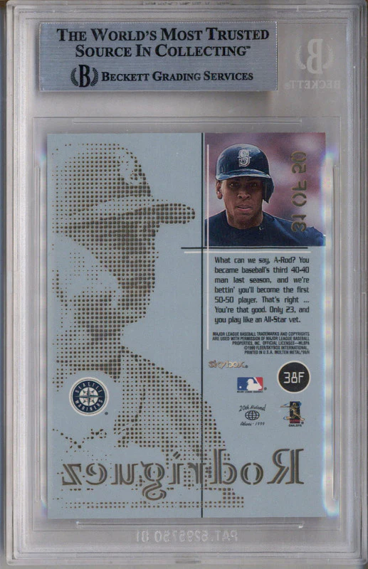 1999 Skybox Molten Metal Fusion Titanium #38 Alex Rodriguez /50 BGS 9 - Image 2