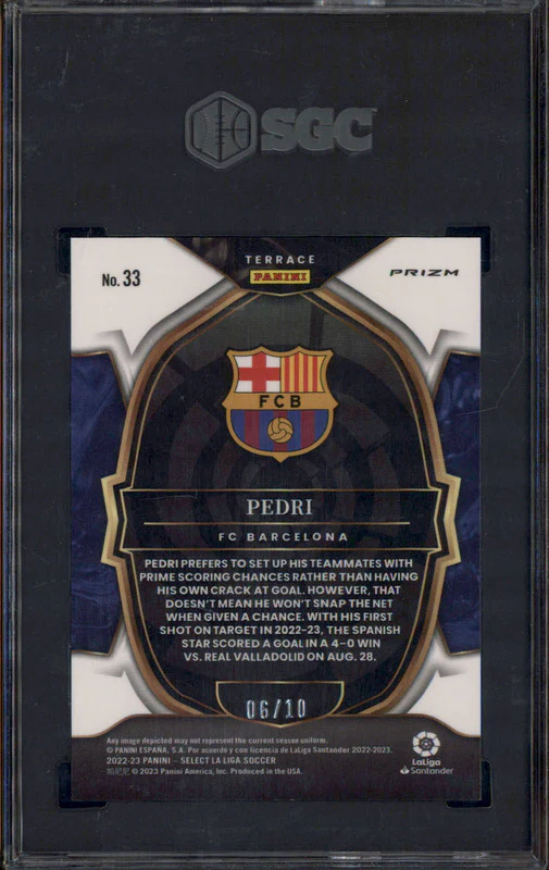 2022-23 Select La Liga Gold Prizm #33 Pedri /10 SGC 9.5 - Image 2