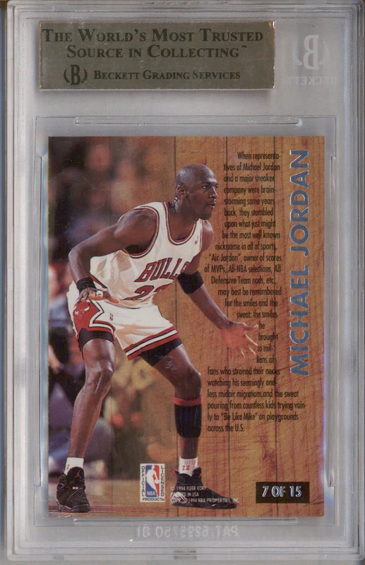 1993-94 Ultra Famous Nicknams #7 Michael Jordan BGS 9.5 - Image 2