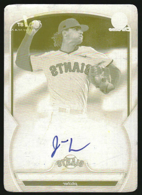 2023 Bowman Draft Chrome Autograph Printing Plate Yellow Joe Whitman RC Auto 1/1