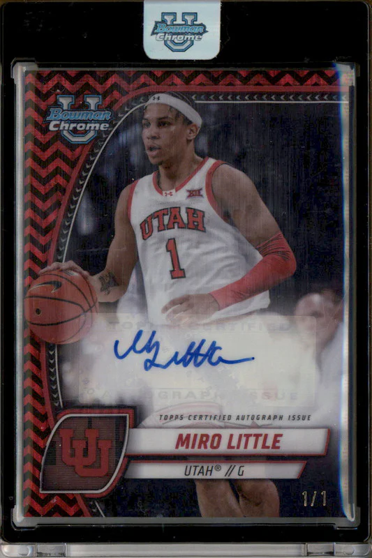 2024 Bowman Chrome University Prospect Auto Black Red Stealth Miro Little 1/1
