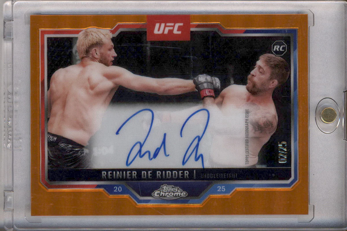 2025 Topps UFC Chrome Rookie Auto Orange Refractor Reinier de Ridder RC /25