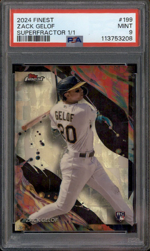 2024 Topps Finest Superfractor #199 Zack Gelof RC 1/1 PSA 9