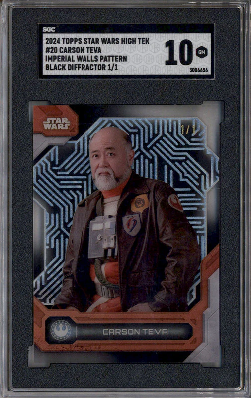 2024 Topps Star Wars High Tek Imperial Wall Pattern Black Carson Teva 1/1 SGC 10