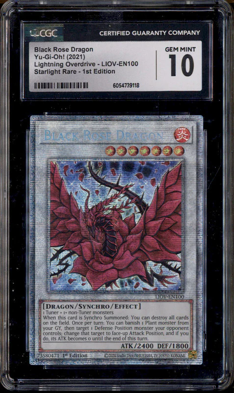 2021 Yu-Gi-Oh Lightning Overdrive Starlight Black Rose Dragon 1st Edition CGC 10