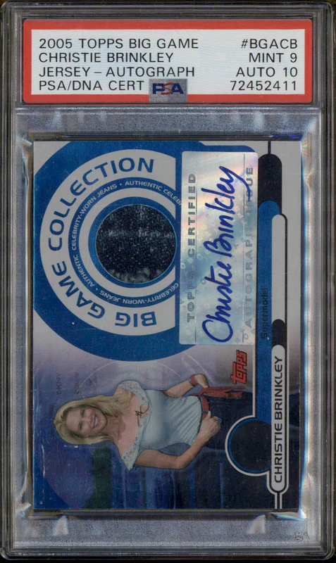 2005 Topps Big Game Jersey Autograph Christie Brinkley Auto /50 PSA 9