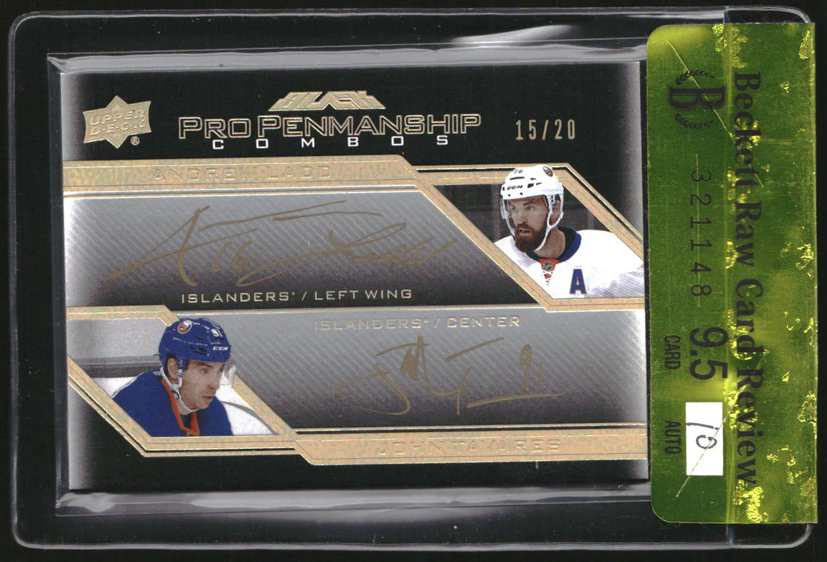 2016 UD Black Pro Penmanship Combos Spectrum Andrew Ladd John Tavares Auto /20