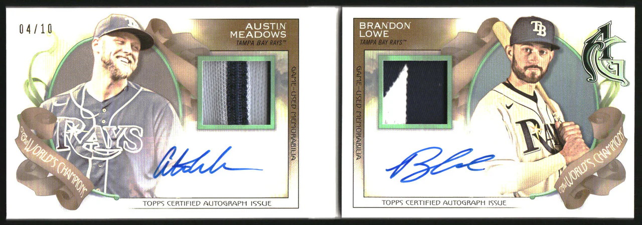 2022 Topps Allen & Ginter Dual Auto Relic Book Austin Meadows Brandon Lowe /10