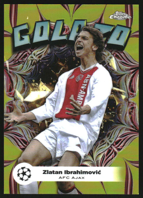 2023 Topps Chrome UEFA Club Competitions Golazo Yellow Zlatan Ibrahimovic /125