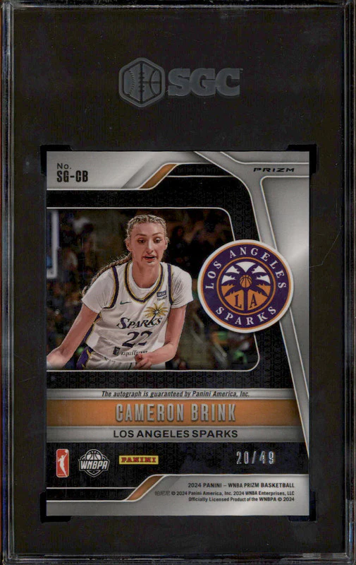 2024 Panini Prizm WNBA Auto Purple Prizm #SG-CB Cameron Brink /49 SGC 9.5 - Image 2
