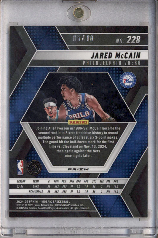 2024-25 Panini Mosaic Gold Mosaic #228 Jared McCain RC /10 - Image 2